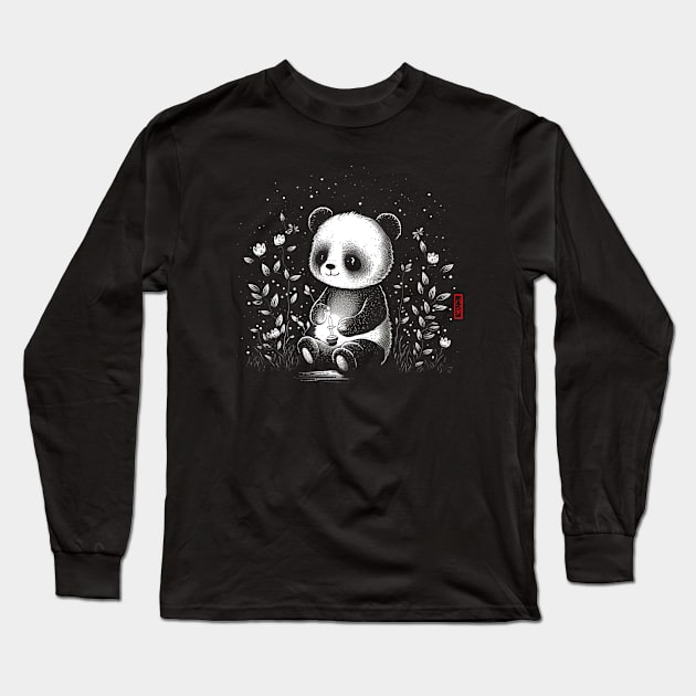 panda Long Sleeve T-Shirt by bmron